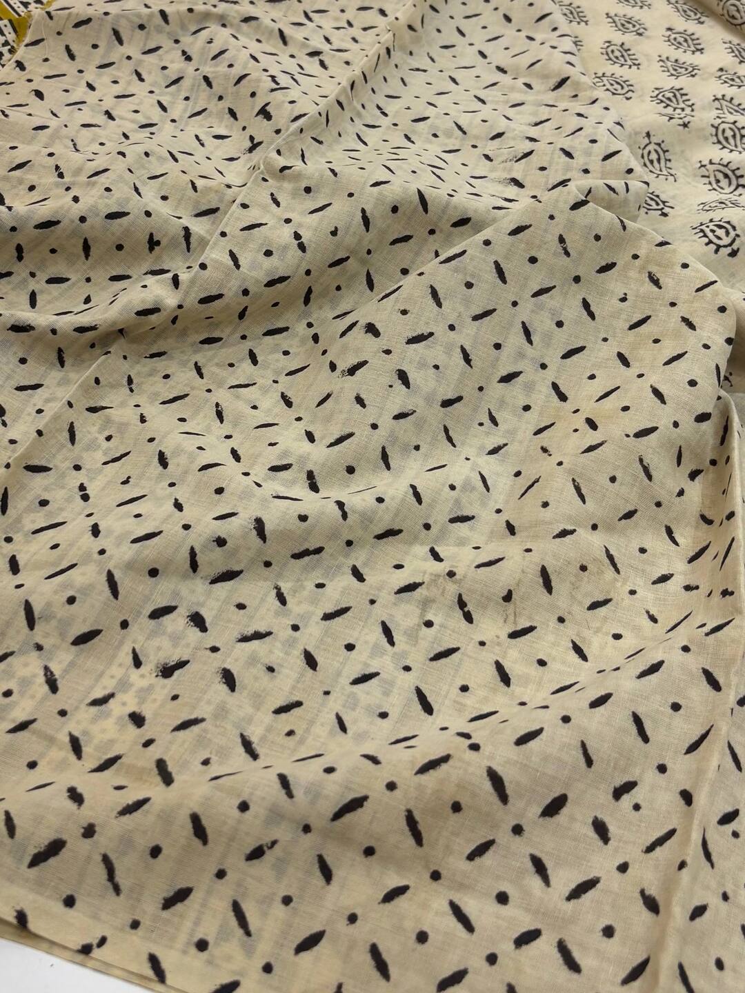 Off White Printed Soft Cotton Saree