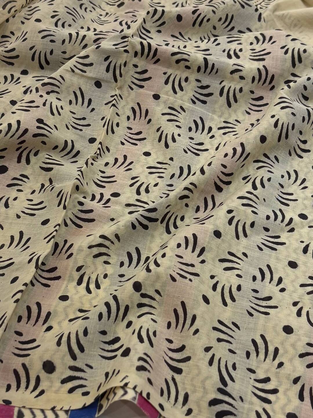 Off White Printed Soft Cotton Saree
