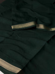 Emerald Green Cotton Chiffon Silk Saree