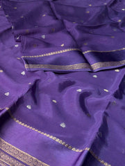 Lavender Purple Chiffon Silk Saree