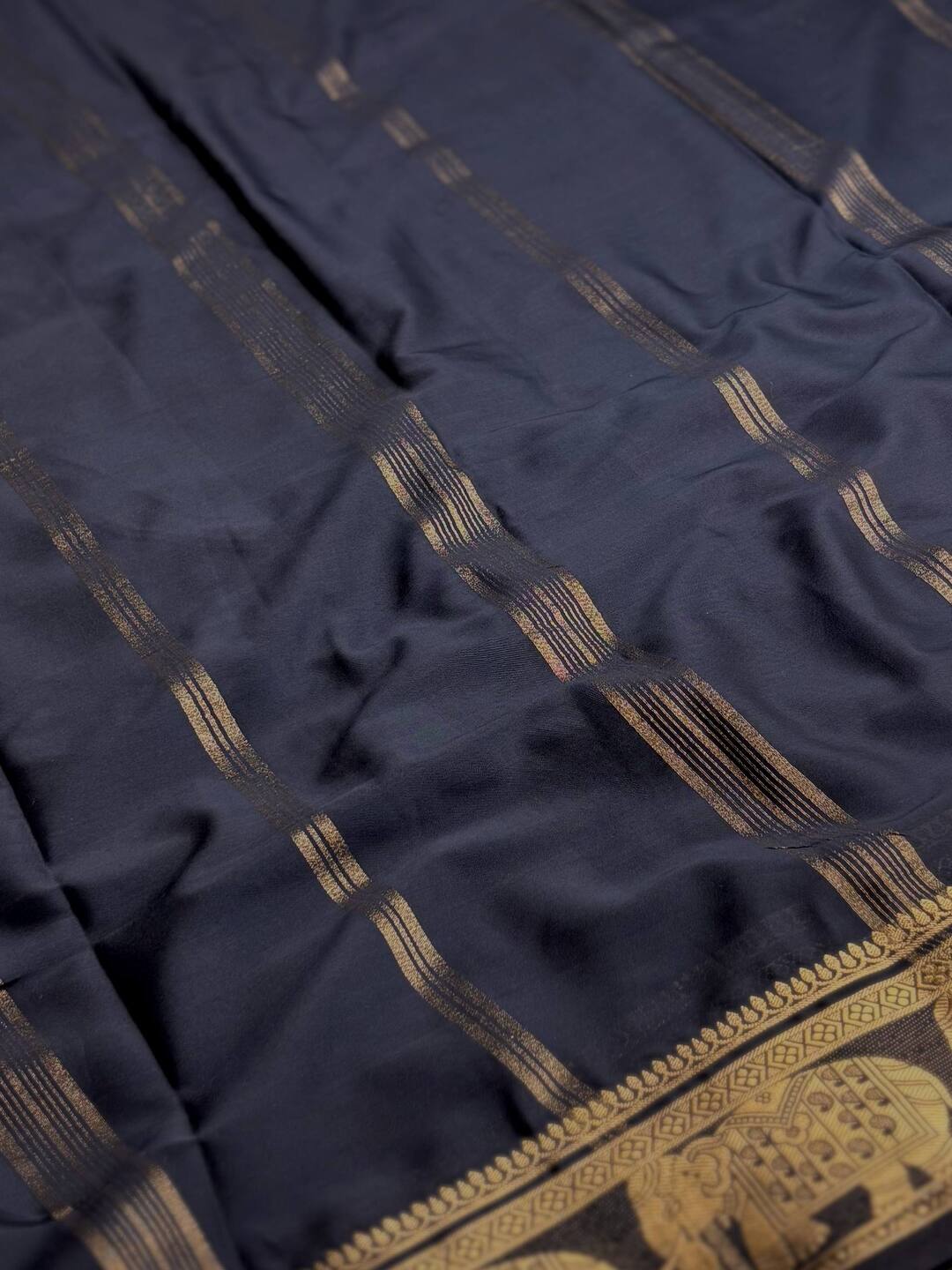 Lavender Purple Semi Mysore Silk Saree