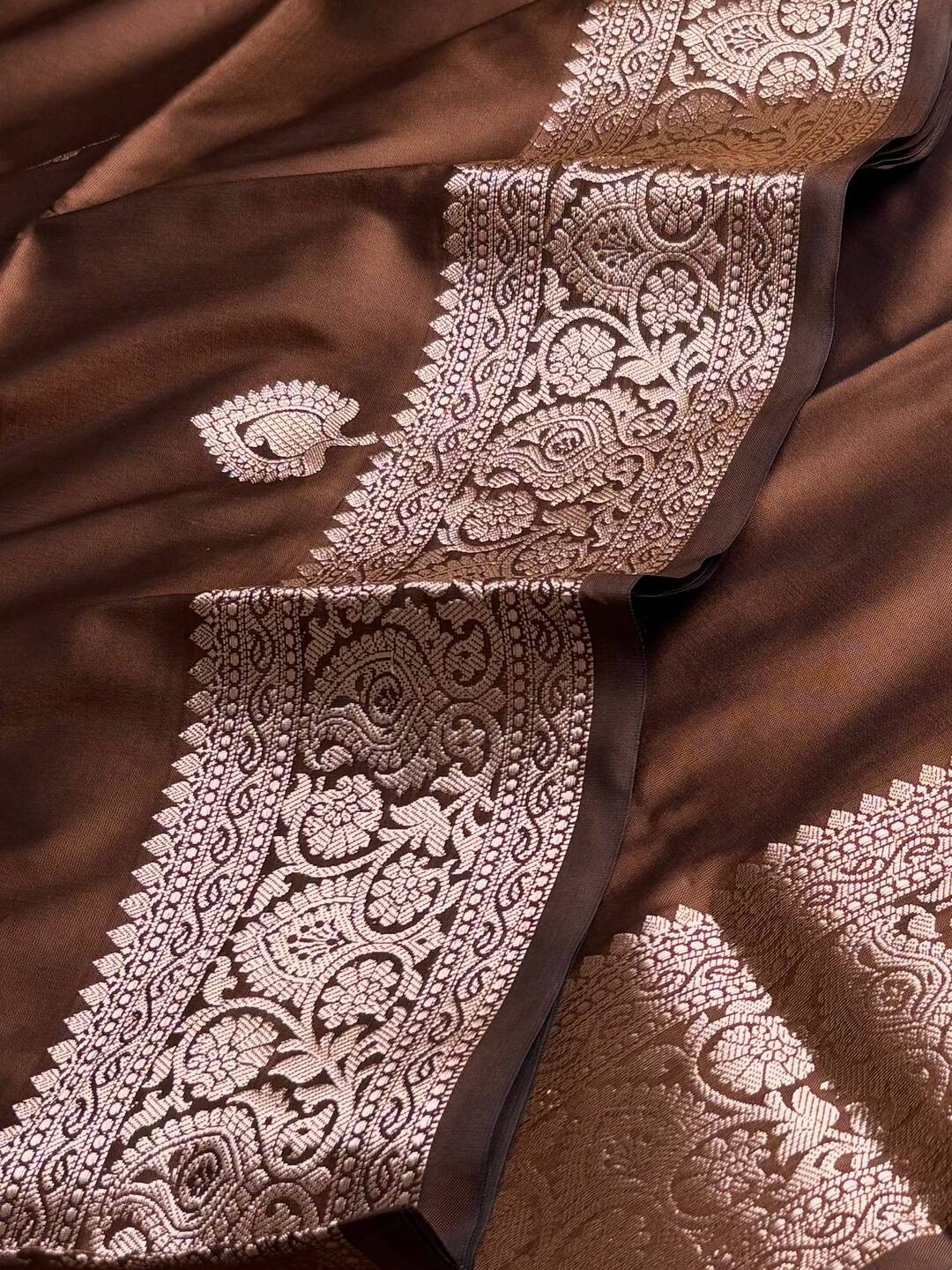 Coffee Brown Cotton Silk Saree