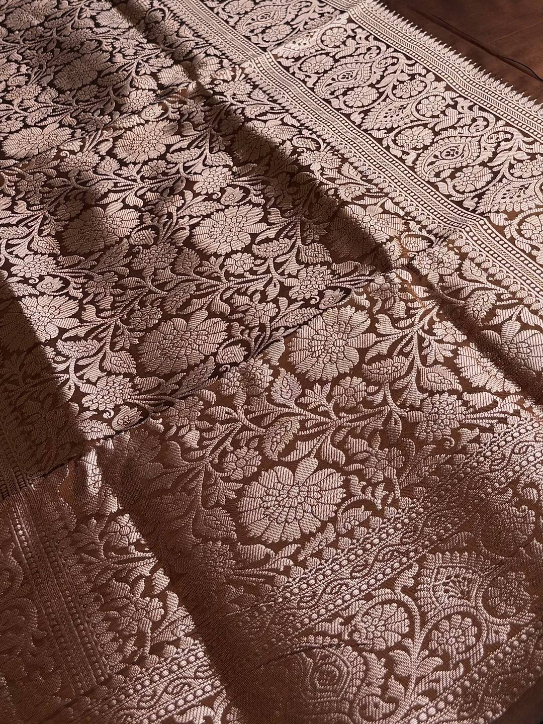 Coffee Brown Cotton Silk Saree