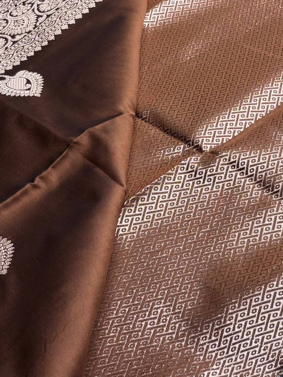 Coffee Brown Cotton Silk Saree