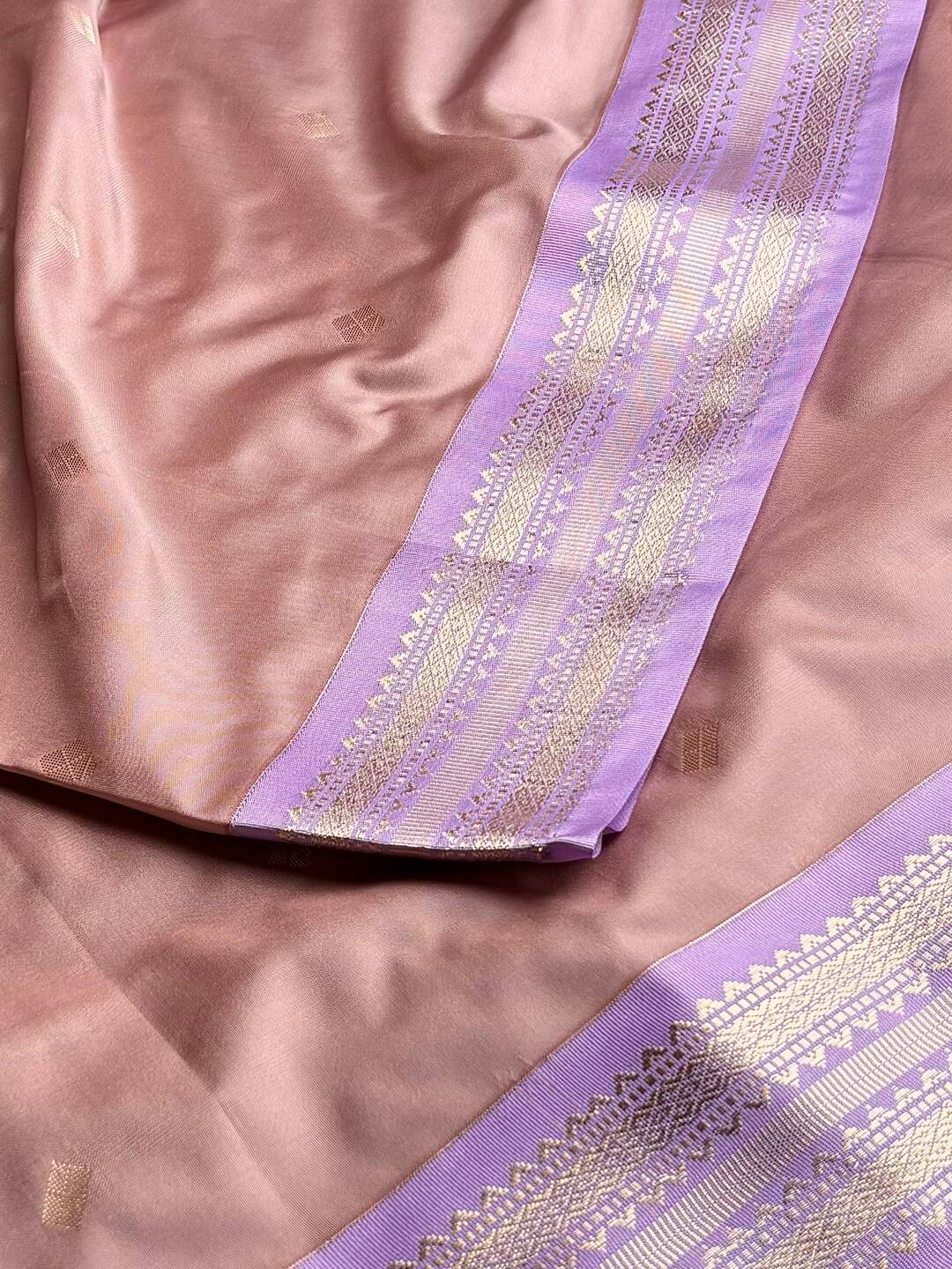 Rose Gold Cotton Silk Saree