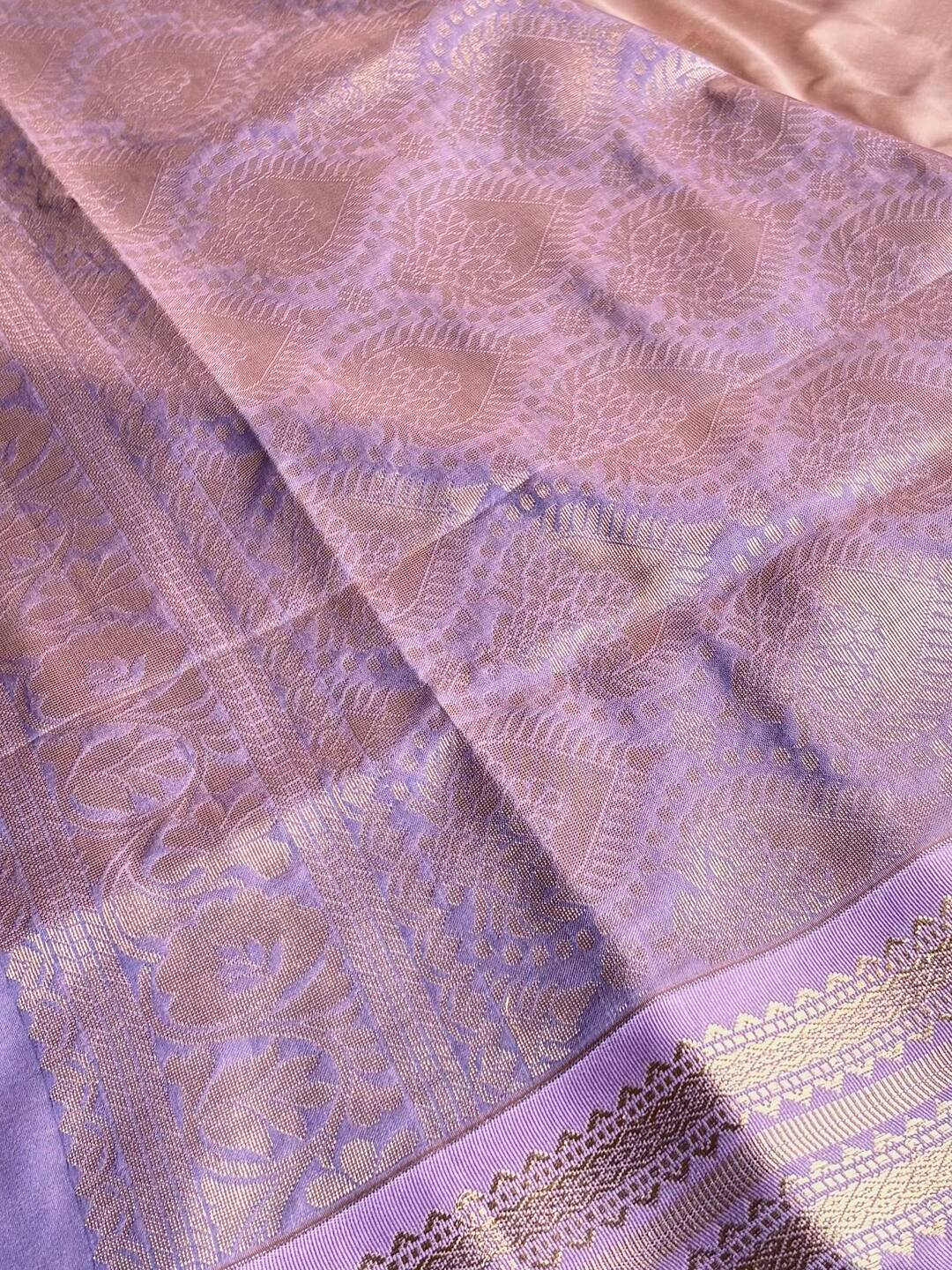 Rose Gold Cotton Silk Saree