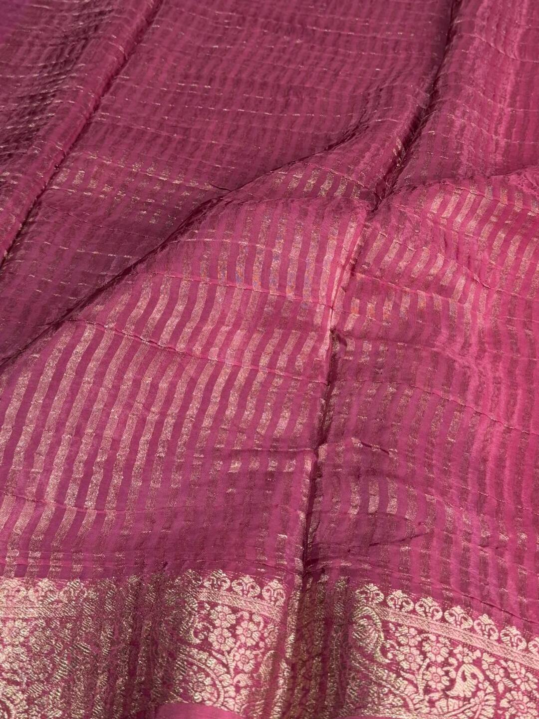 Dusty Pink Chiffon Silk Saree