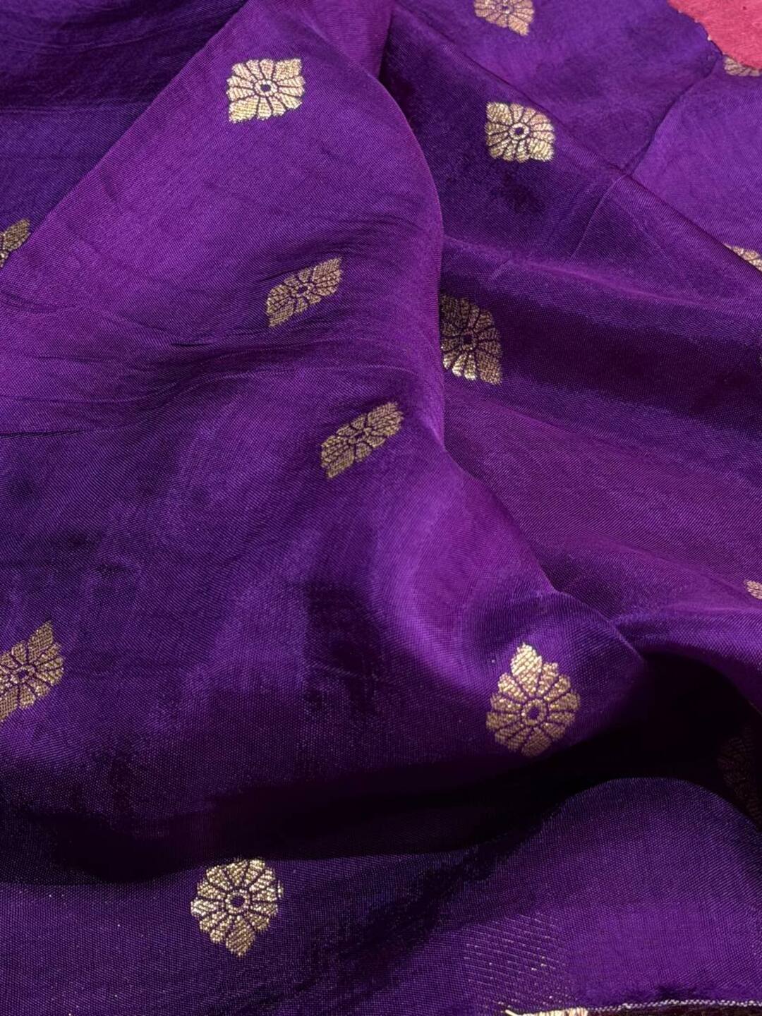 Dusty Pink Chiffon Silk Saree