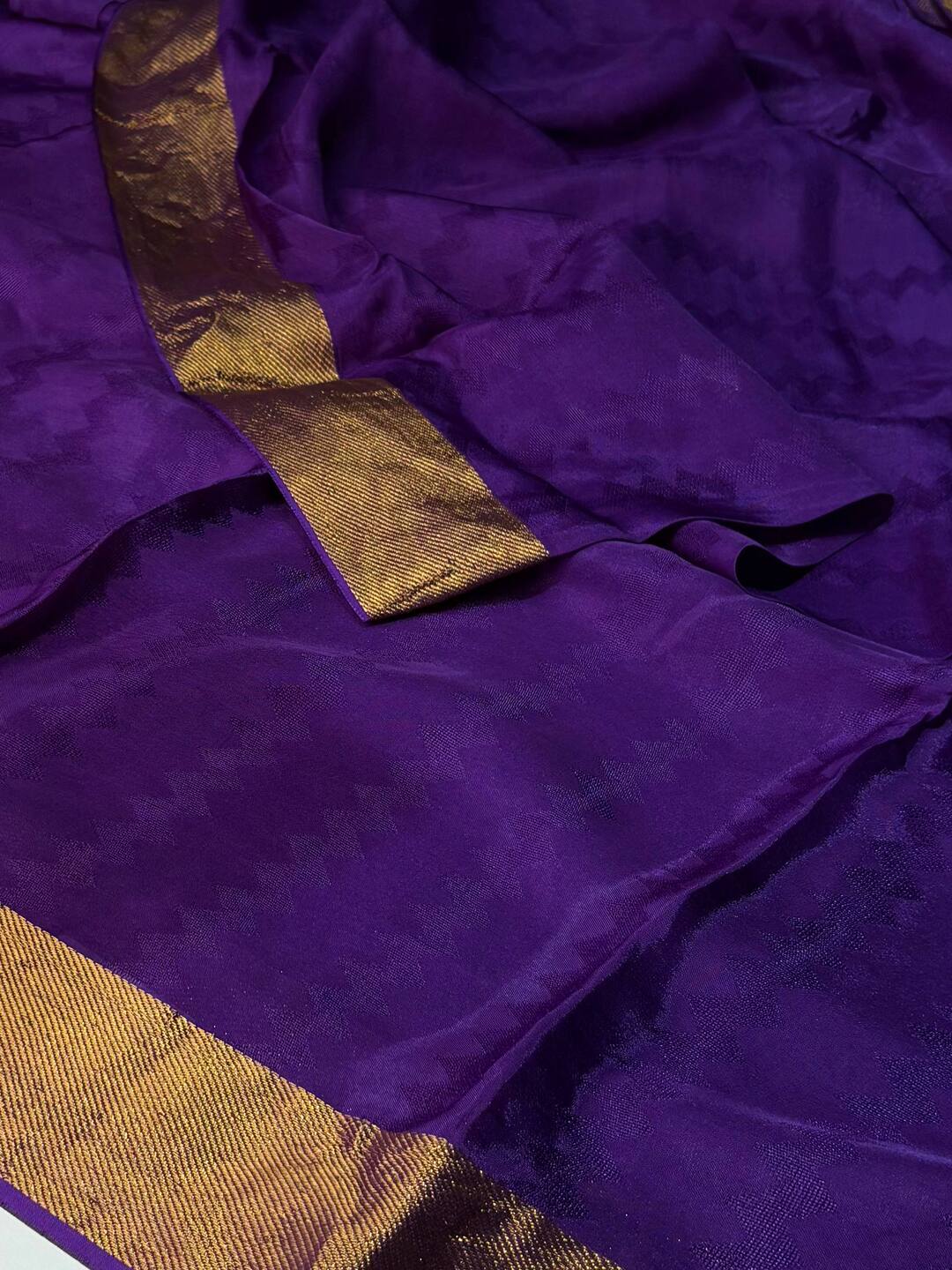 Royal Purple Chiffon Silk Saree