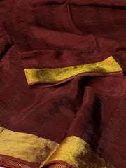 Brown Chiffon Silk Saree