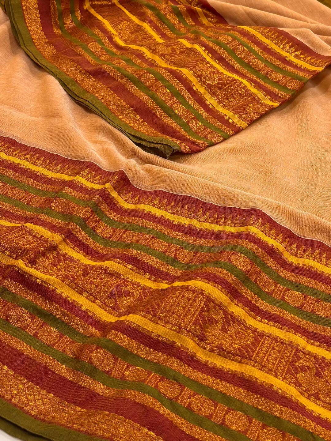 Beige  Kadhi Cotton Saree