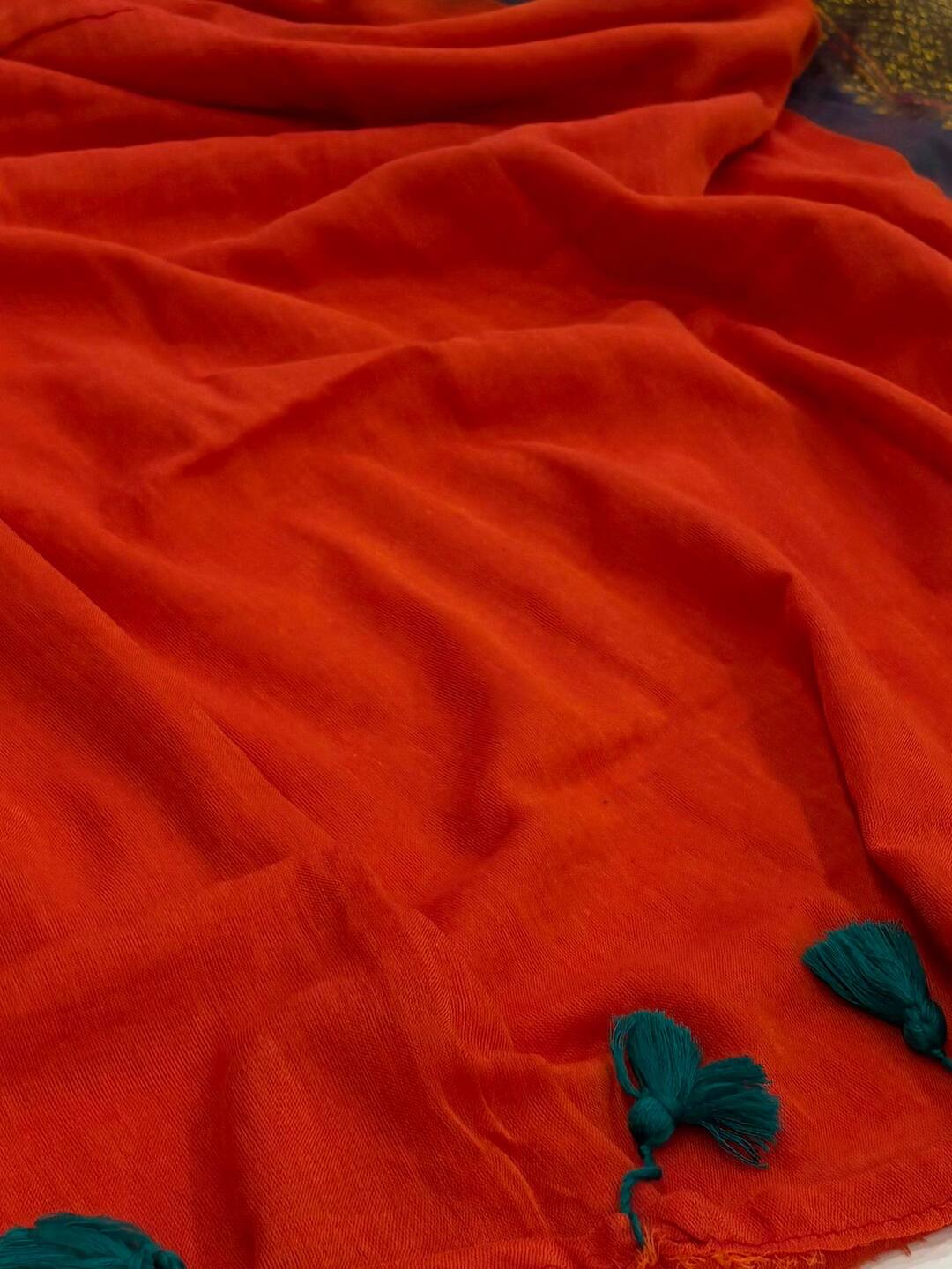 Dark Orange Kadhi Cotton Saree