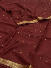 Brown Semi Mysore Chiffon Saree