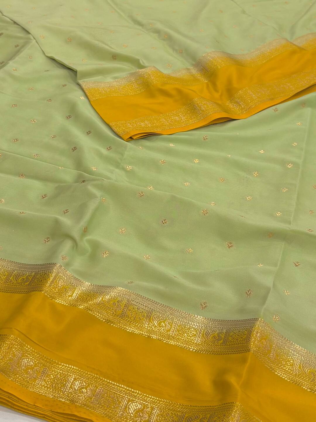 Mint Green Semi Mysore Saree