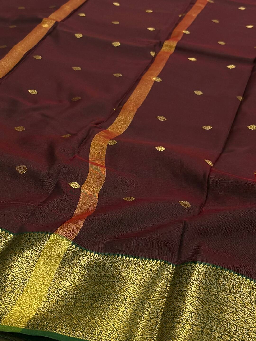 Cherry Red Cotton Silk Saree
