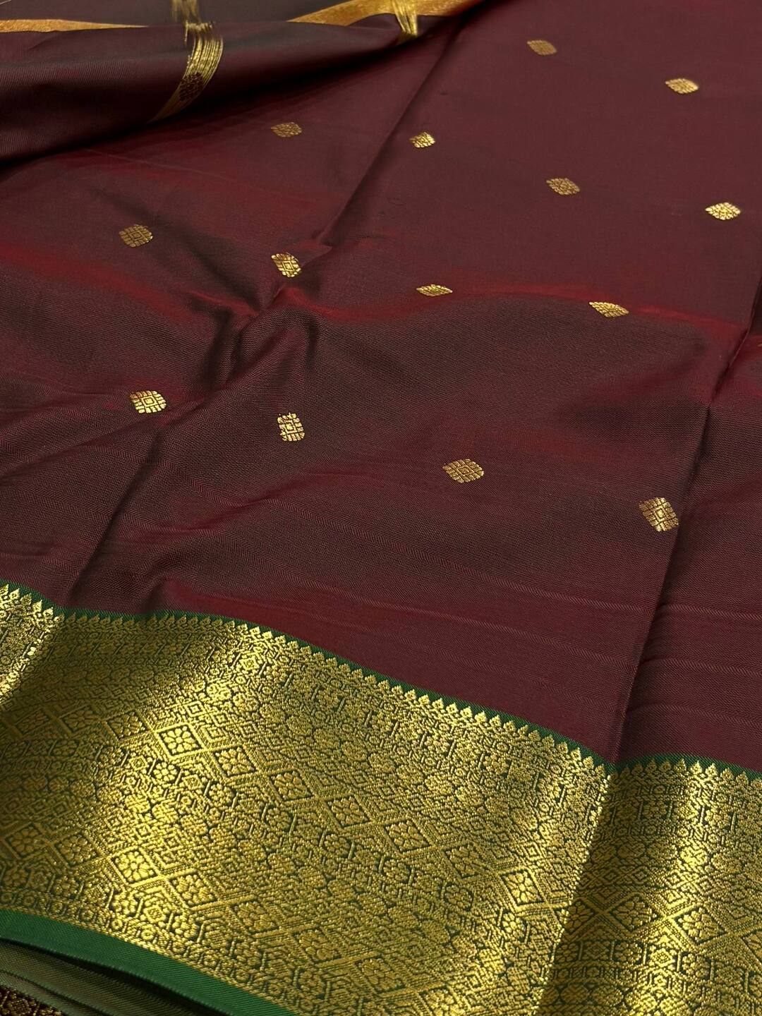 Cherry Red Cotton Silk Saree
