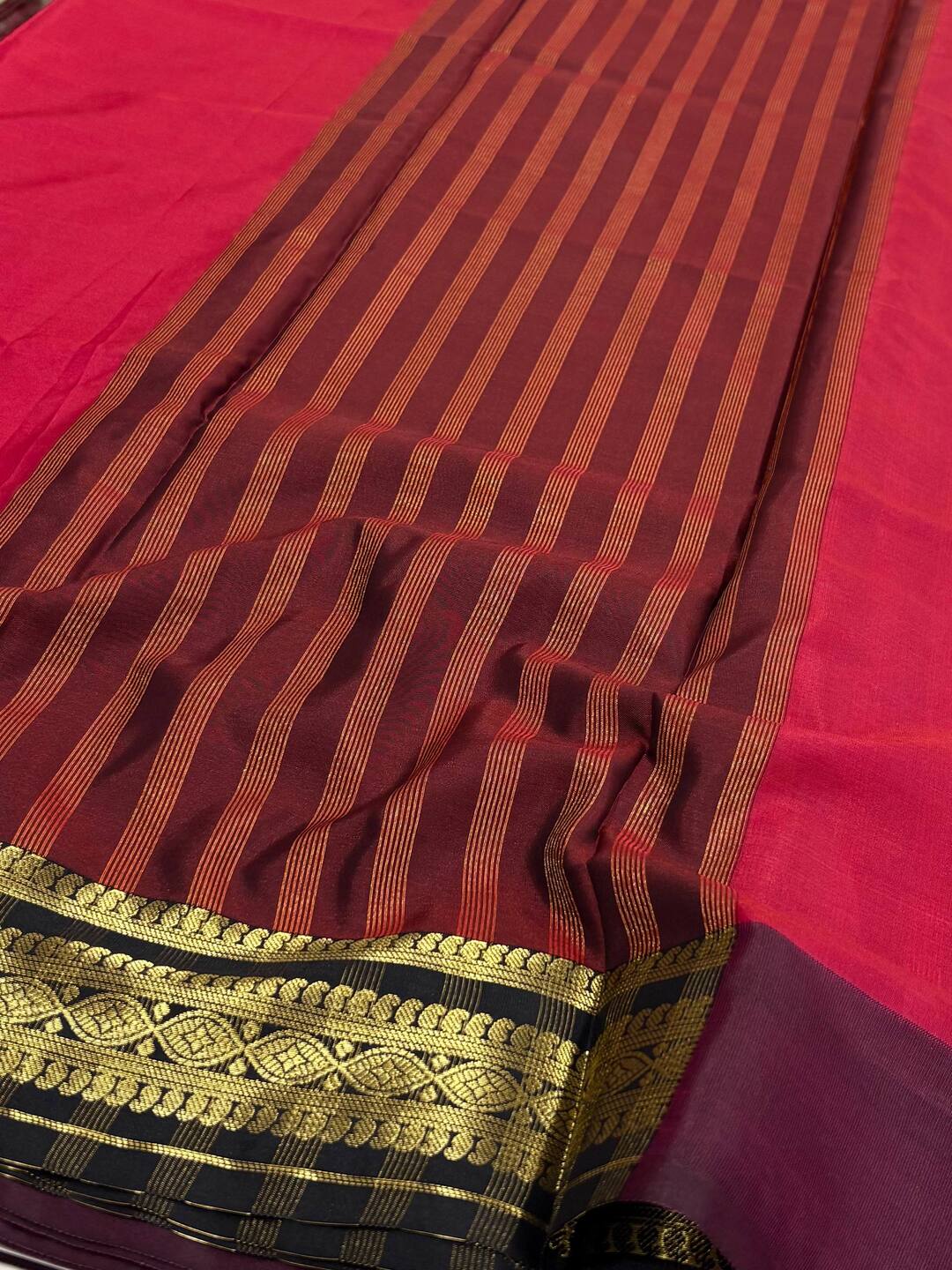 Hot Pink Cotton Silk Saree