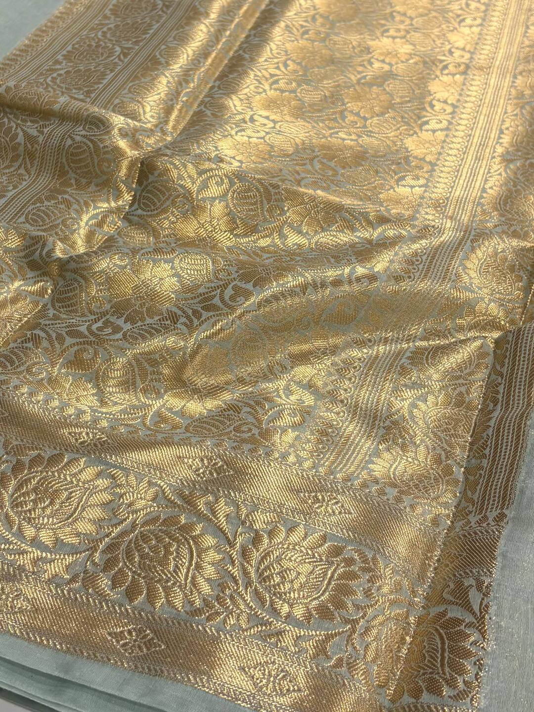 Baby Blue Soft Cotton Silk Saree