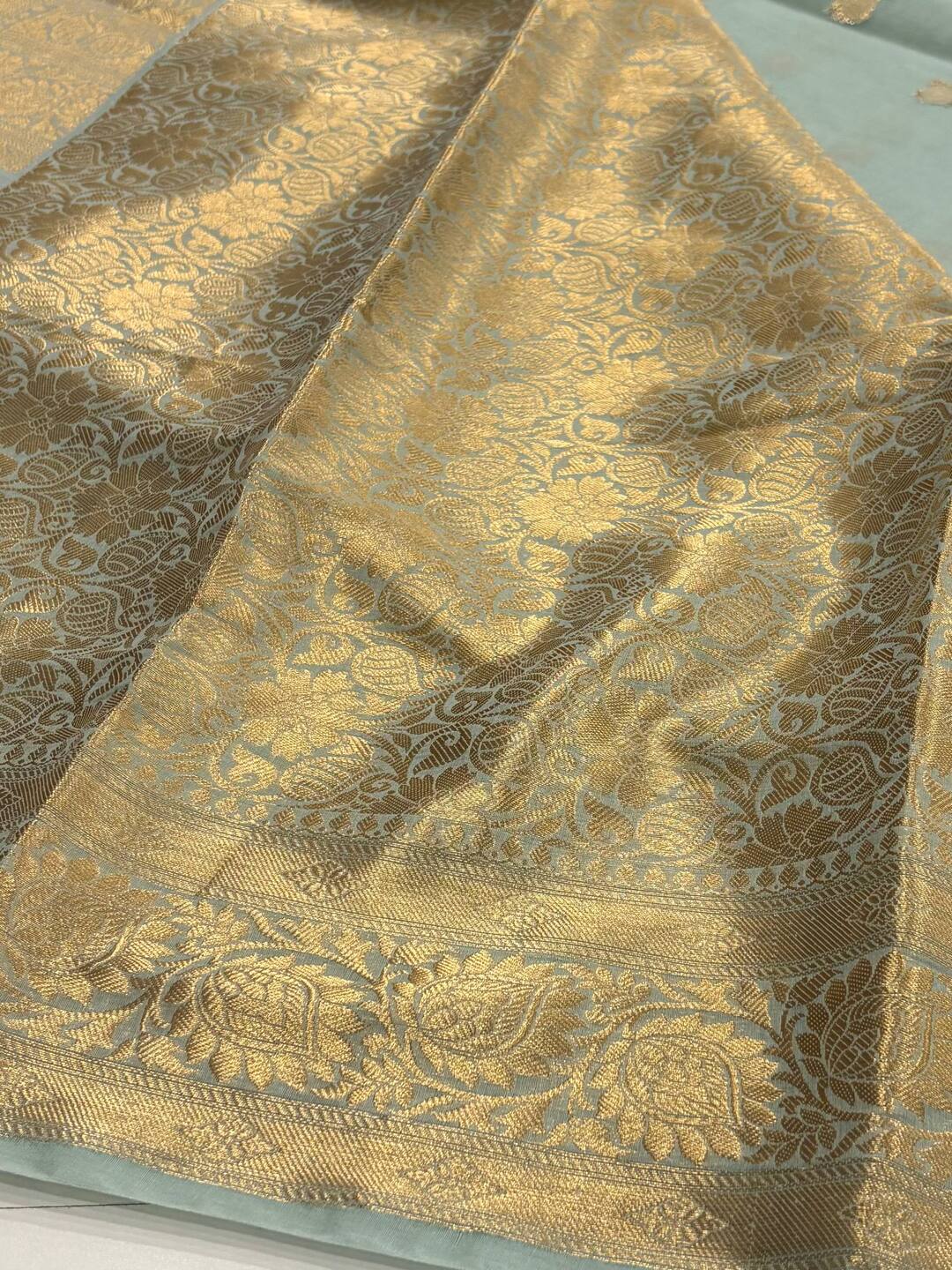 Baby Blue Soft Cotton Silk Saree