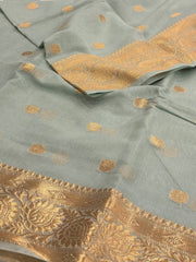 Baby Blue Soft Cotton Silk Saree