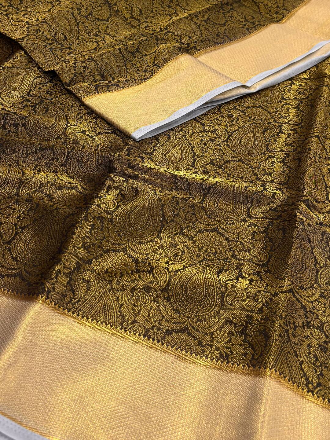 Black Banaras Chiffon Silk Saree