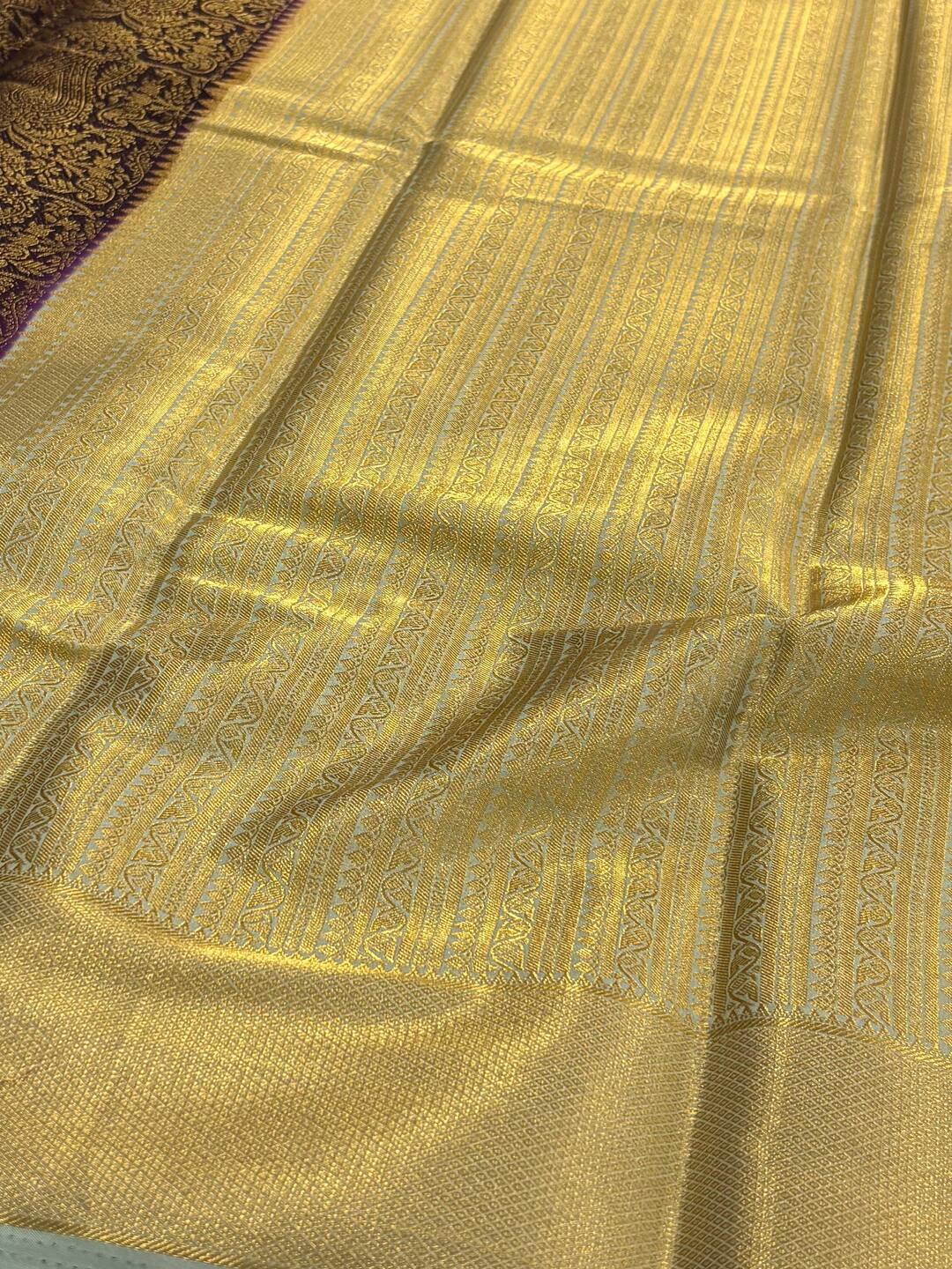 Royal Purple Banaras Chiffon Silk Saree