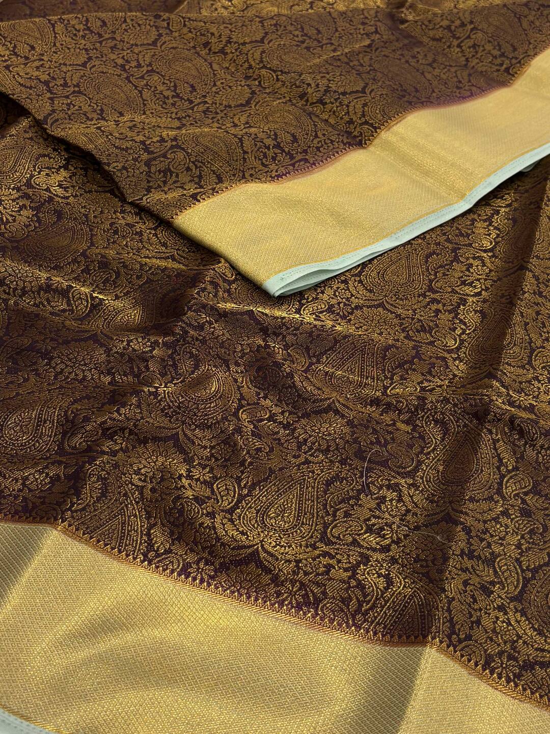Royal Purple Banaras Chiffon Silk Saree