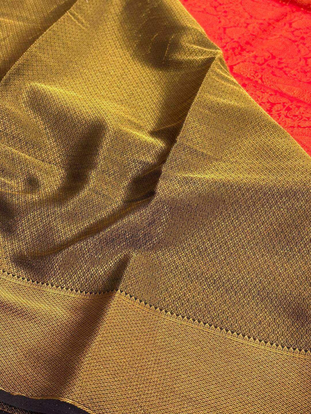 Chili Red Banaras Chiffon Silk Saree