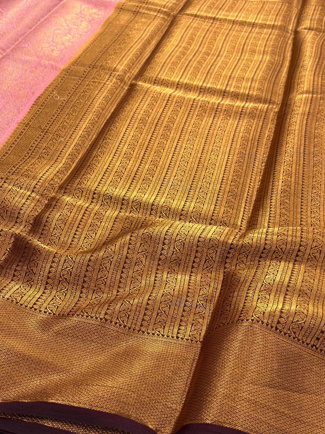 Baby Pink Banaras Chiffon Silk Saree