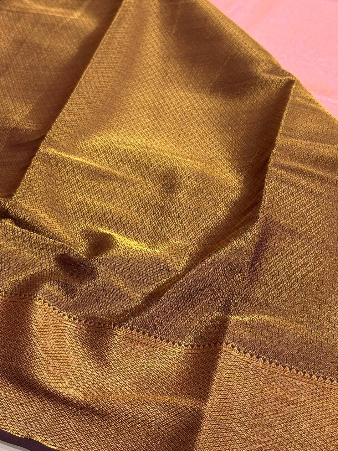Baby Pink Banaras Chiffon Silk Saree