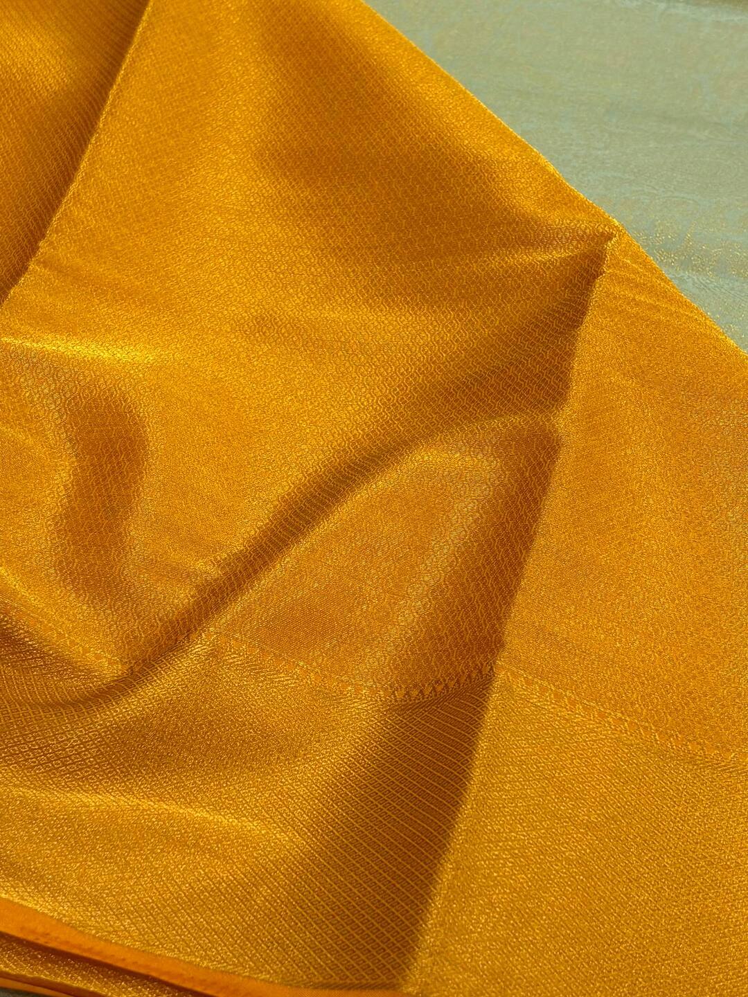 Mint Blue Banaras Chiffon Silk Saree