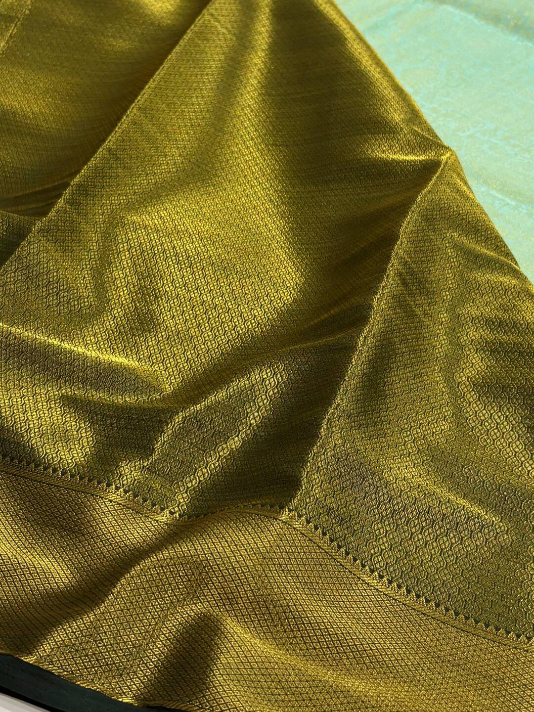 Light Turquoise Banaras Chiffon Silk Saree