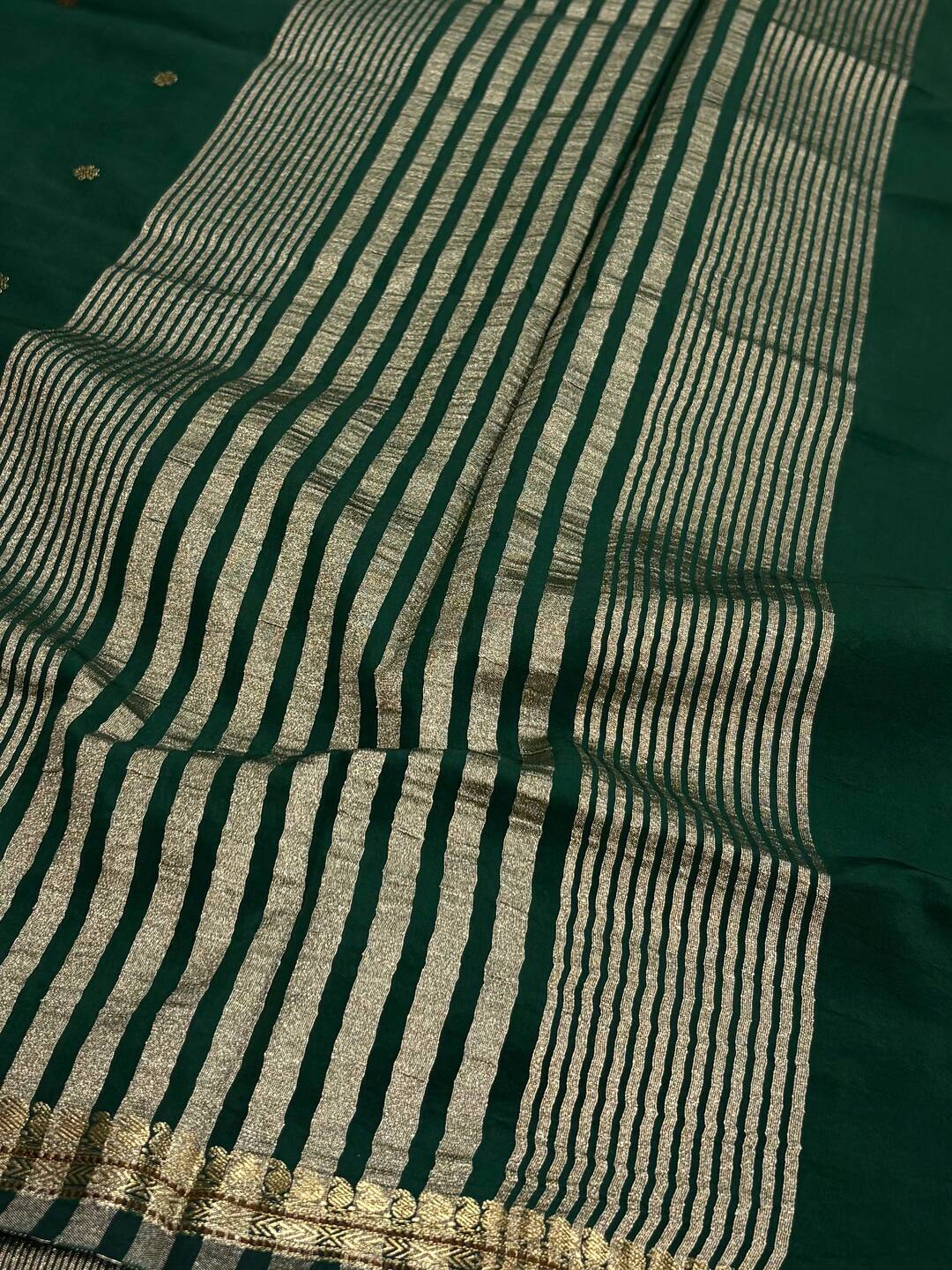 Emerald Green Cotton Silk Saree