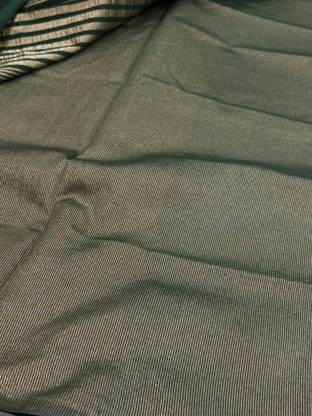 Emerald Green Cotton Silk Saree