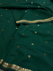 Emerald Green Cotton Silk Saree