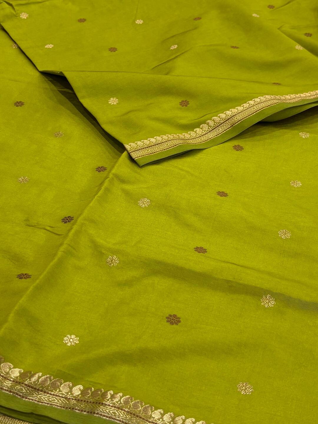 Apple Green Cotton Silk Saree