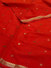Chili Red Cotton Silk Saree