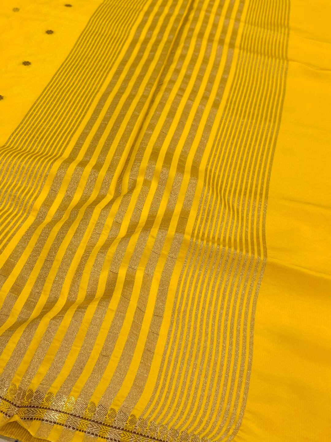 Yellow Cotton Silk Saree
