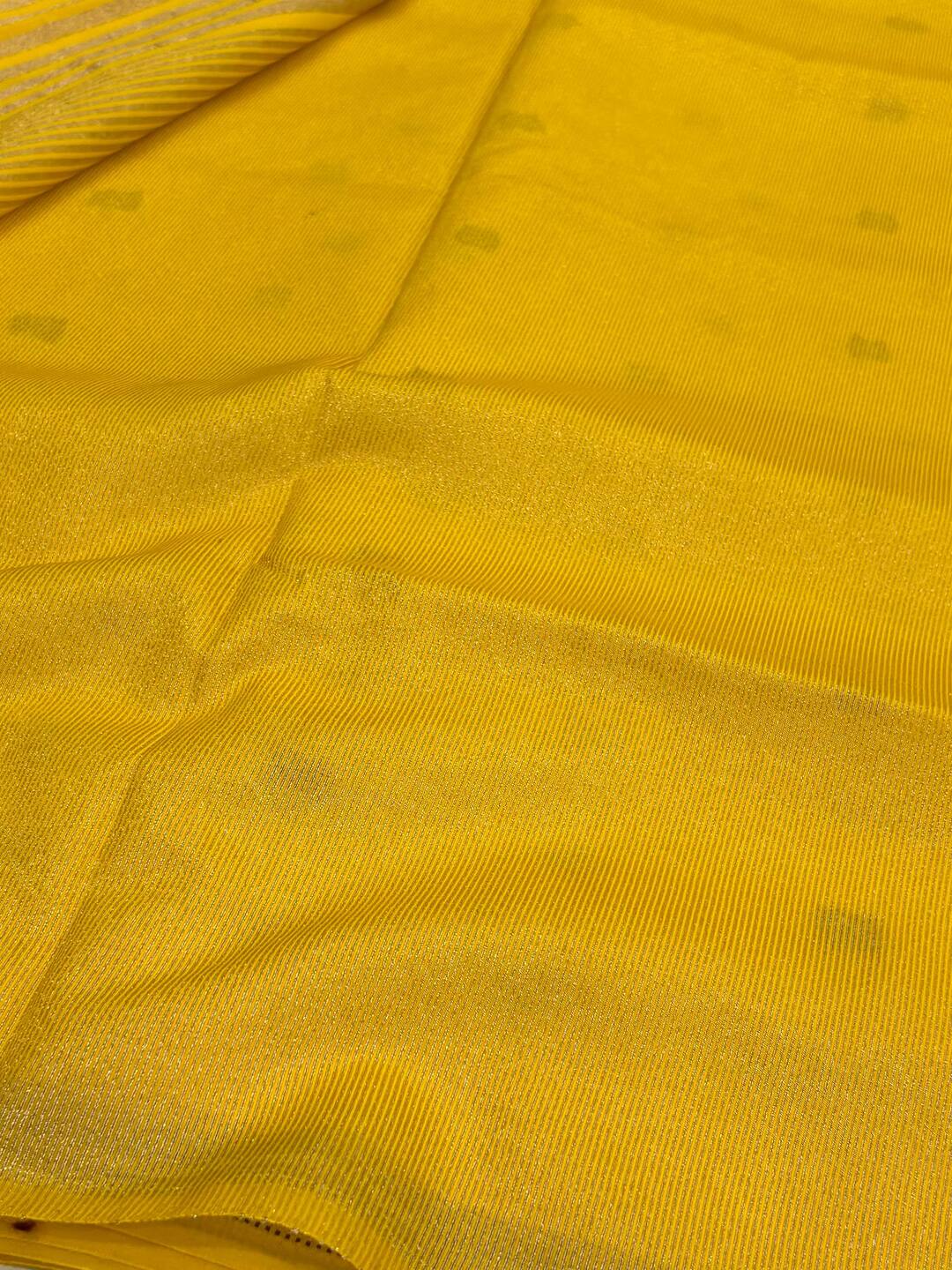 Yellow Cotton Silk Saree