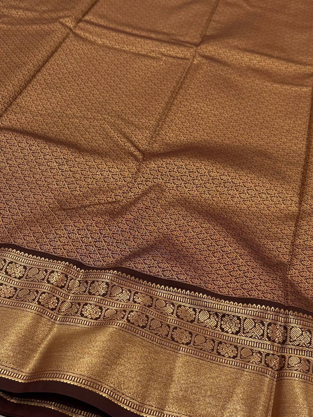 Yellow Semi Kanchi Silk Saree