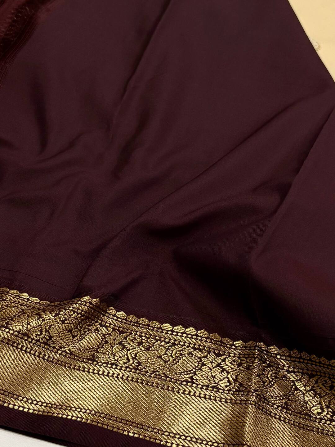 Beige Semi Kanchi Silk Saree
