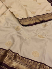 Beige Semi Kanchi Silk Saree