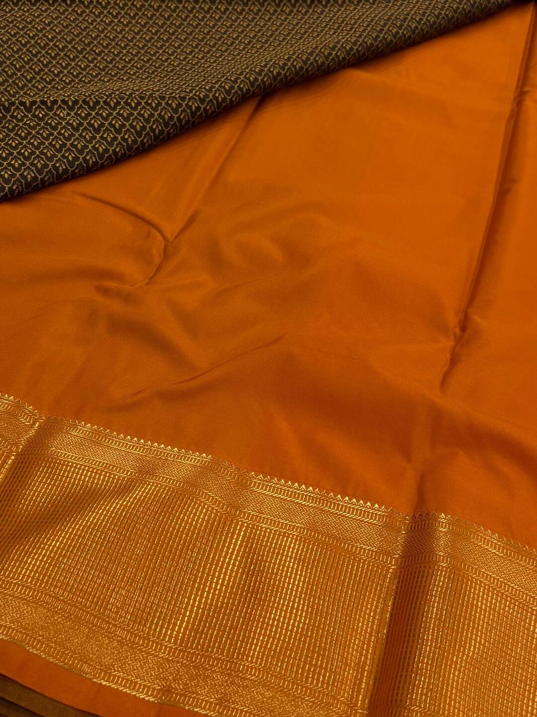 Dark Brown Semi Kanchi Silk Saree