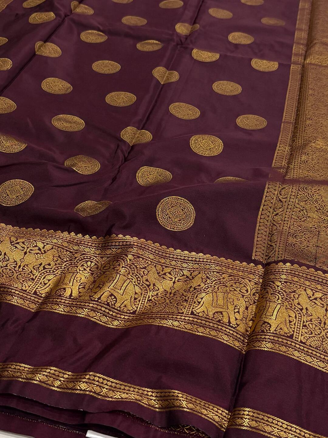 Violet Purple Semi Kanchi Silk Saree