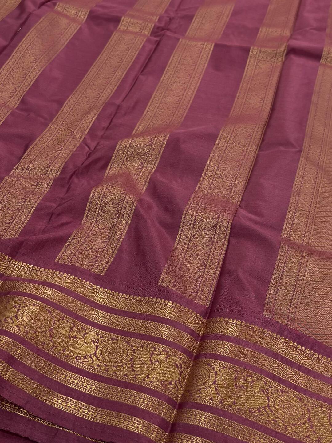 Mauve Pink  Semi Kanchi Silk Saree