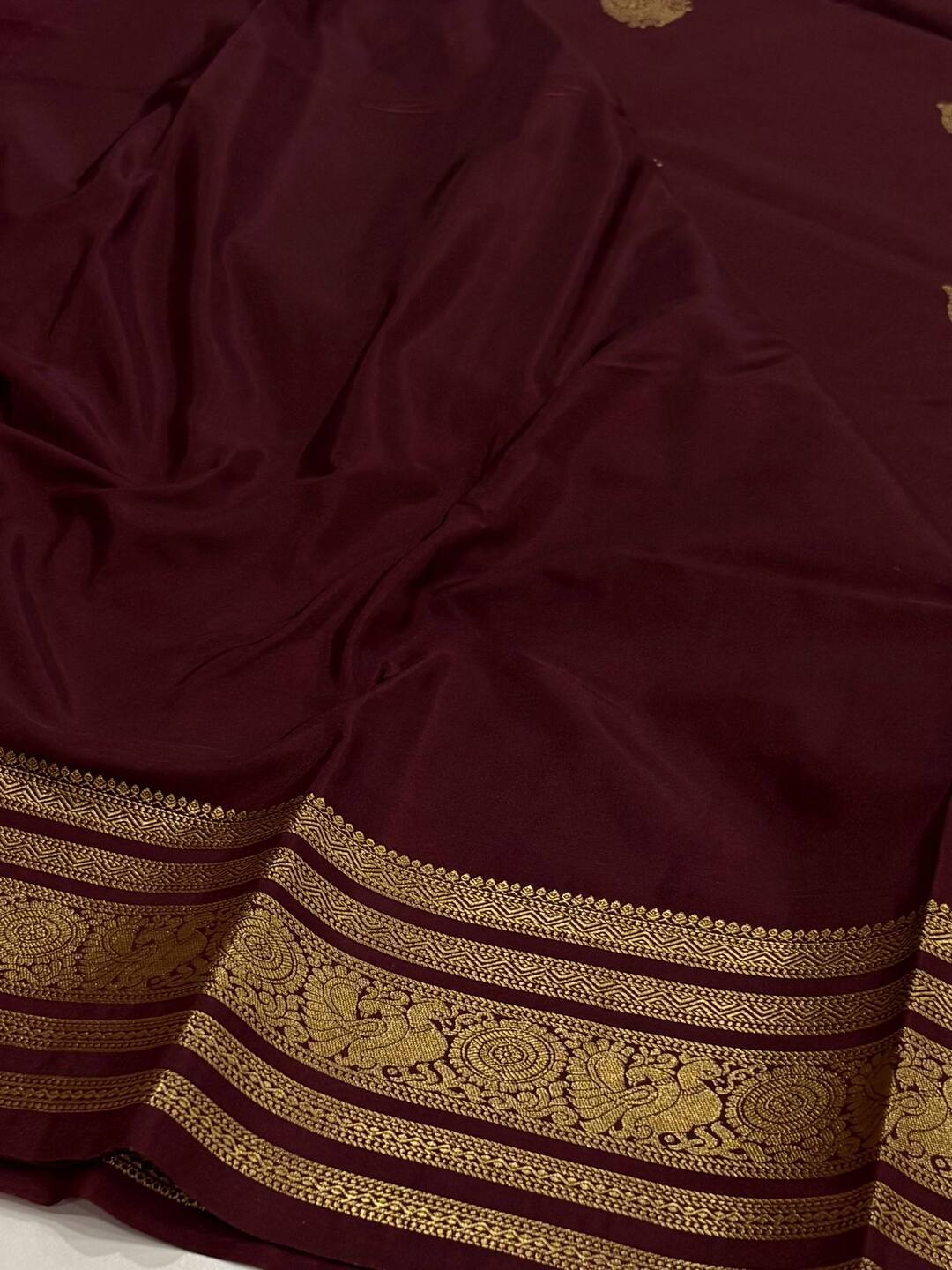 Maroon Semi Kanchi Silk Saree
