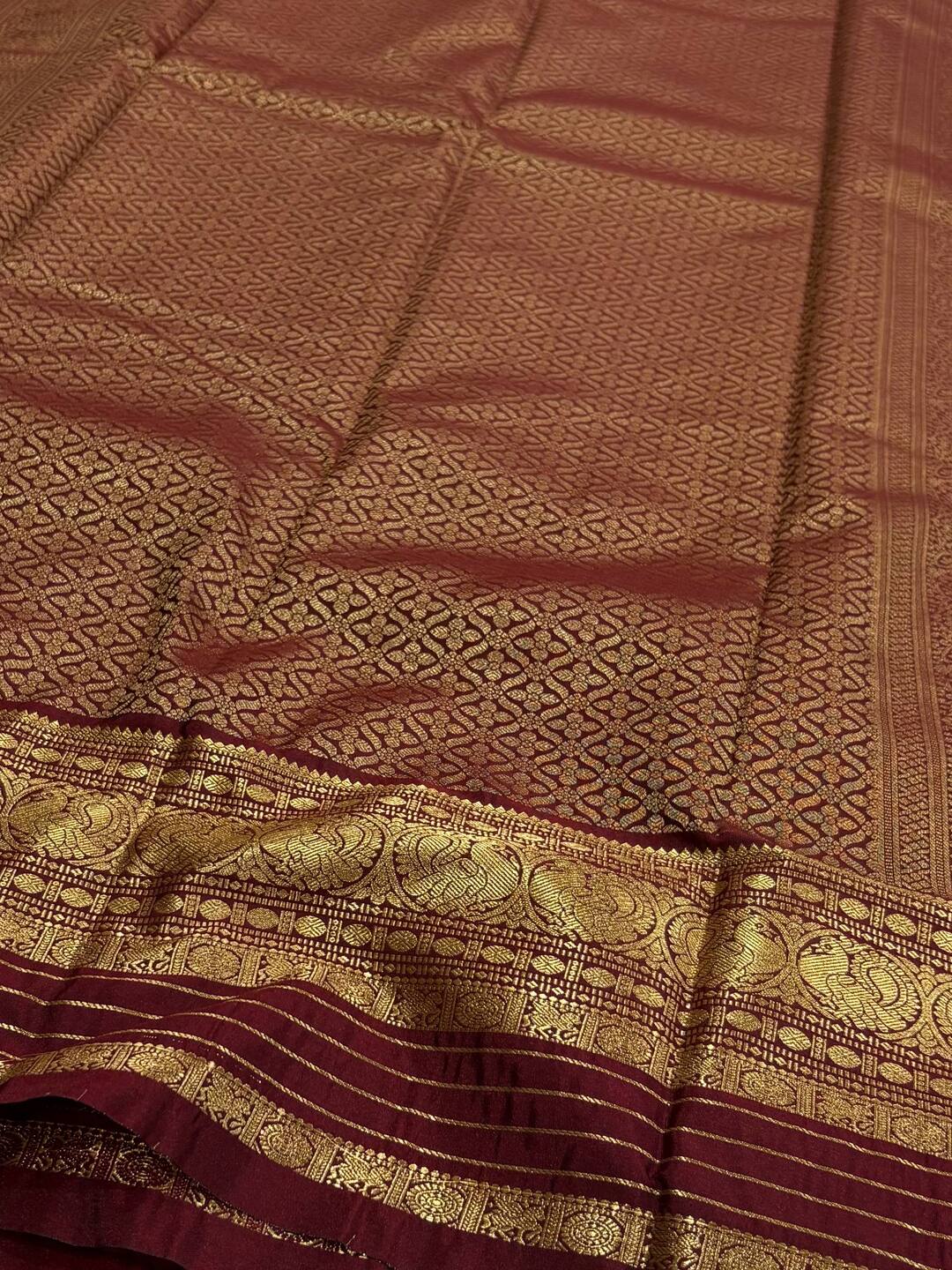 Maroon Semi Kanchi Silk Saree
