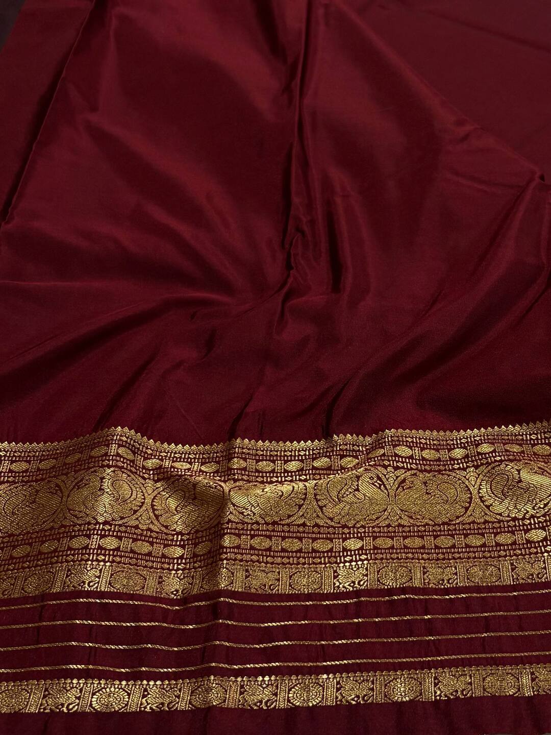 Maroon Semi Kanchi Silk Saree