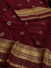 Maroon Semi Kanchi Silk Saree