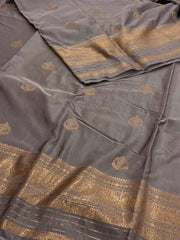 Gray Semi Kanchi Silk Saree